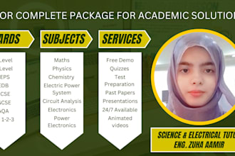 be your tutor for maths,chemistry, physics and electrical engineering
