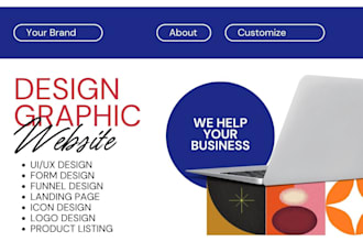 design wordpress website logo, favicon, shopify graphics, banner, ui ux, product