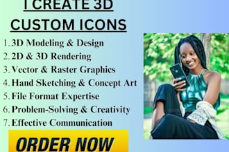 create modern 3d icons