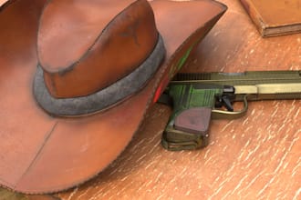 design a 3d sci fi hard surface weapon or prop model