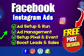 do facebook ads campaign, instagram ads, shopify ads for lead or sales