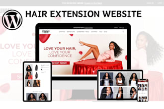 design hair extension, barber shop, beauty salon, yoga website wordpress