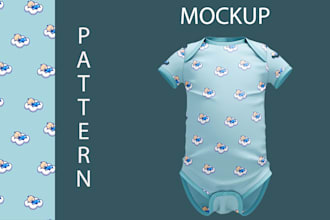 create unique baby pattern designs with free mockups