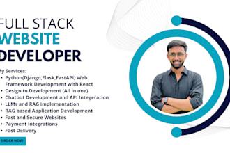do web development in python django fastapi react llms postgres api integration
