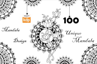 make mandala coloring pages and interior for amazon KDP