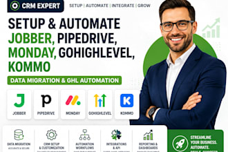 setup jobber pipedrive monday gohighlevel kommo  data migration ghl automation