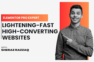 design stunning elementor websites or landing pages with 90plus pagespeed score