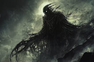 create detailed dark art, horror, skull, fantasy