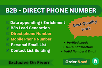 find direct phone number, mobile phone, data enrichment, and b2b lead generation