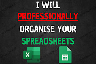 organize your excel spreadsheets or google sheets