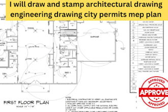 draw electrical plans, plumbing, and mep drawings for blueprint design permits