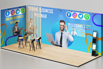 design trade show banner, backdrop, exhibition booth
