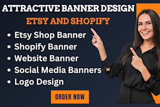 design shopify, etsy, website banner, hero image, amazon banner, logo design