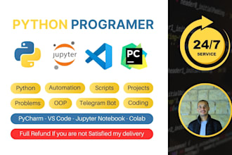 do python projects, scripts, debug, automation tasks