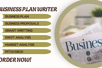 develop detailed business plan, business proposal, grant writing business plan