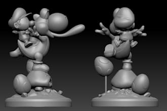 make 3d cartoon mold,chibi game character,stl file diorama statue,terrain zbrush