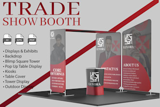 design trade show booth and backdrop for your exhibition