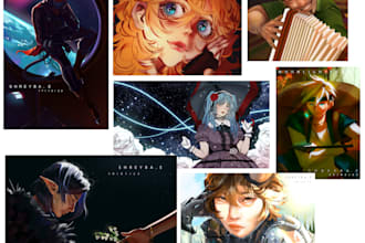make custom realistic or stylized artwork no ai bleh