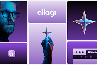 design a futuristic and sleek tech brand identity for ai based startups
