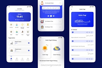 develop full muslim app with qibla compass, dua and adhkar, ramadan prayer times