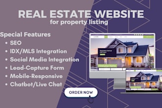 design modern real estate and dynamic website with idx mls property listing