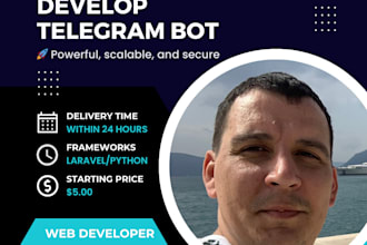 develop telegram bot laravel or python with admin panel