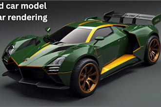 do 3d game car model hard surface model for game and animation, vehicle, fivem