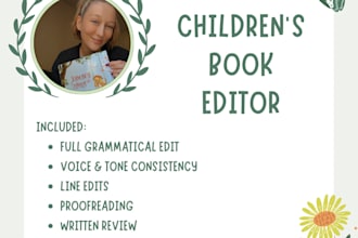 line edit and proofread your childrens book