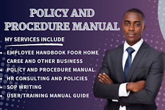 write homecare employee handbook compliance HR policy, manual for your business