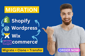 transfer wordpress website to shopify, shopify migration or wix to shopify