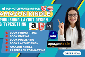 typeset format and publish your book on amazon kindle with layout design