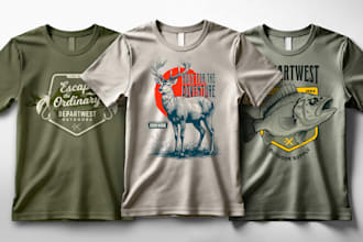 create a vintage style t shirt design illustration