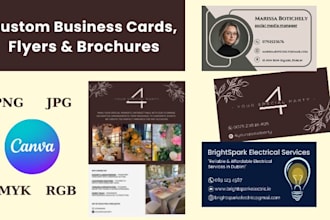 create custom business cards and marketing flyers in canva