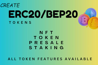 create erc20 bep20 sui eth binance sol tokens evm and deploy with token features
