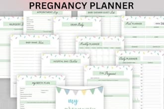 create a personalized pregnancy journal, maternity planner, and baby shower