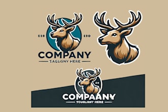 design a modern style elk mascot logo for your brand