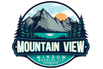 do ethereal and creative mountain view window washing logo