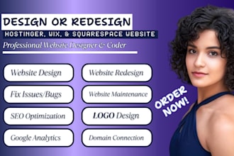 build hostinger wordpress website wix squarespace webador canva website redesign