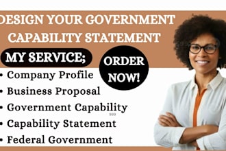 design unique federal government capability capability statement company profile