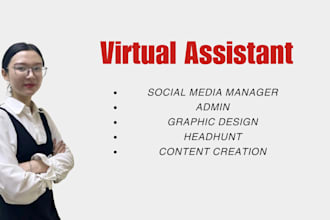 take care your social media, admin and all tasks you need