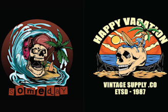 make amazing summer beach t shirt skull surfing logo