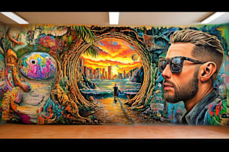 create vibrant luxury street graffiti contemporary monopoly pop art