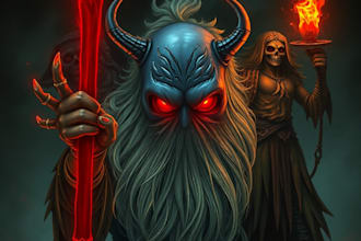 do scary horror creature and fantasy character concept art