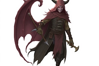 draw fantasy horror art illustration or dark creepy