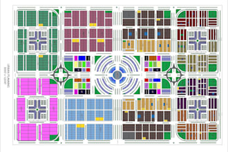 design 2d urban planning and town planning layouts