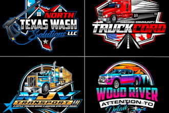 design modern transport logistic trucking logo