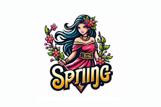 design awesome spring female mascot logo for your company