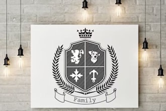 design family crest coat of arms vintage and school logo