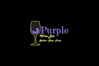 design purple wine bar logo