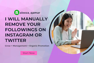 manually remove your followings on instagram or twitter